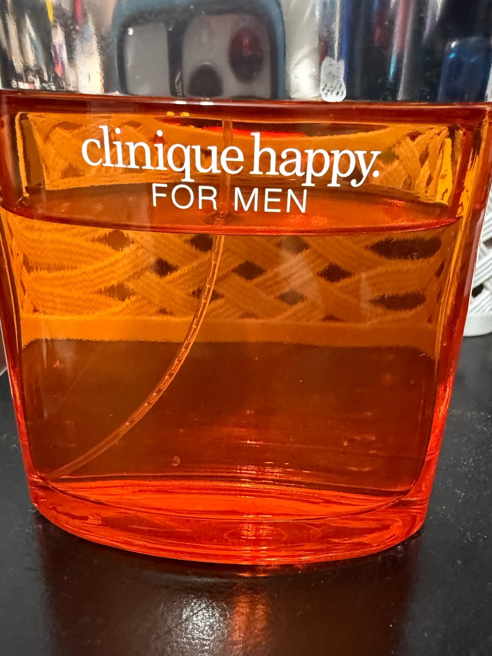 Clinique Orange Clear Glass Cologne Bottle